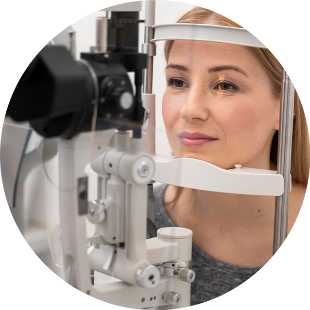 Woman receiving eye consultation - eyes checkup